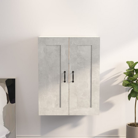 Dulap de perete suspendat, gri beton, 69,5x32,5x90 cm
