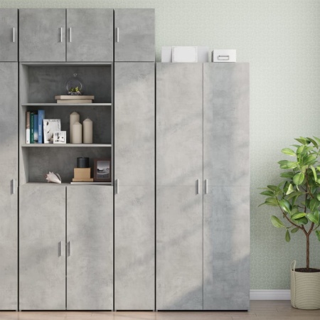 Dulap depozitare slim gri beton 30x42,5x225 cm lemn prelucrat