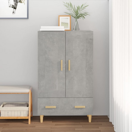 Dulap înalt, gri beton, 70x31x115 cm, lemn compozit
