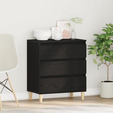 Dulap Negru Stejar 60x35x70 cm Lemn prelucrat