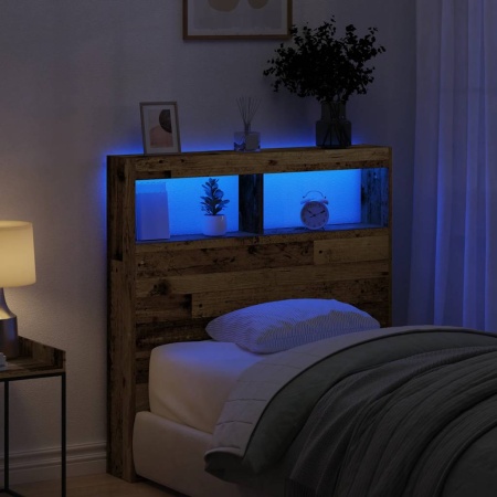 Dulap pentru tăblie cu LED Lemn vechi 100x17x102 cm