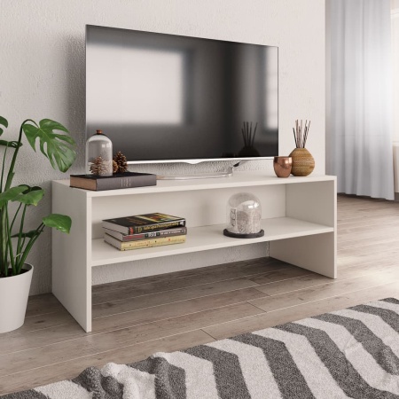 Dulap TV, alb, 100x40x40 cm, lemn prelucrat