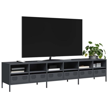 Dulap TV, antracit, 202x39x43,5 cm, oțel laminat la rece