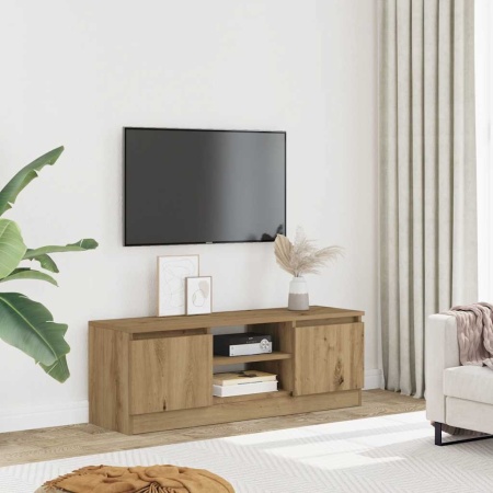 Dulap TV, stejar artizanal, 102x30x36 cm, lemn prelucrat