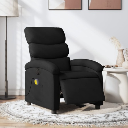Fotoliu electric de masaj rabatabil, negru, textil