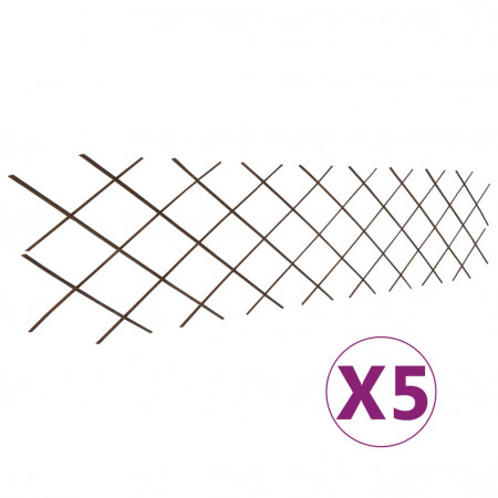 Gard cu zăbrele, 5 buc.,180 x 60 cm, salcie - Img 1