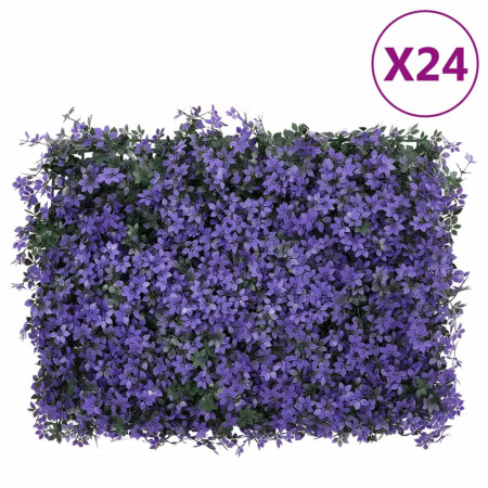 Gard din frunze artificiale, 24 buc., violet, 40x60 cm
