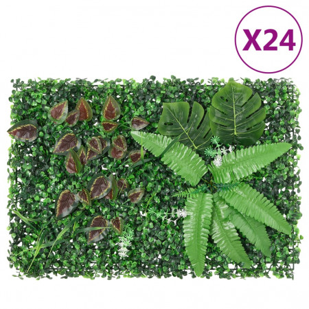 Gard din plante artificiale, 24 buc., verde, 40x60 cm