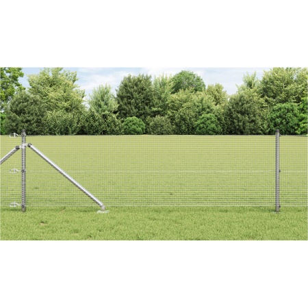Gard din sârmă sudată cu 13 stâlpi de vârf 0,6x25 m Oțel galvanizat
