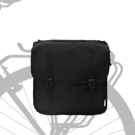 Geantă dublă de bicicletă 48 L Negru