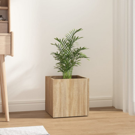 Jardinieră cutie, stejar sonoma, 40x40x40 cm, lemn compozit - Img 1