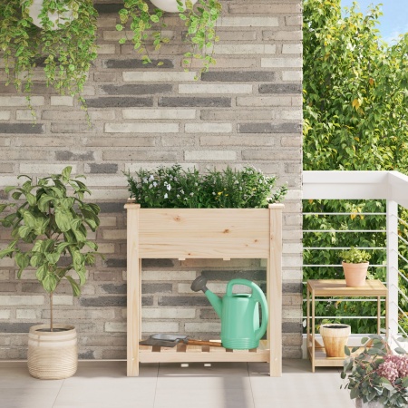 Jardiniere cu raft 71x37x76 cm Lemn masiv de brad