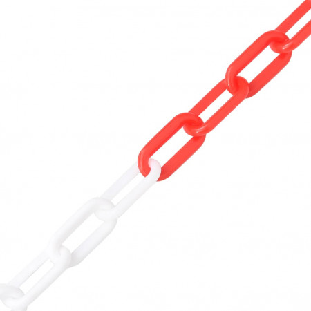 Lanțuri de avertizare, roșu și alb, 100 m, Ø8 mm, plastic - Img 1