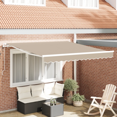 Marchiză retractabilă automată Bej 350x250 cm, Material de înlocuire pentru marchiză 3.5x2.5 m Bej