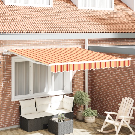 Marchiză Retractabilă Automată Galbenă și Portocalie 350x250 cm