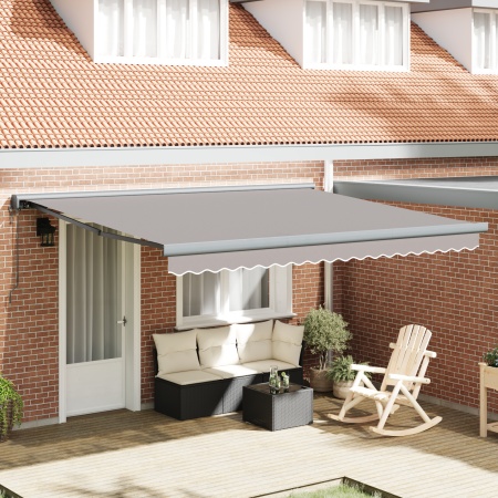 Marchiză Retractabilă Automată Gri deschis 400x300 cm, Material de Înlocuire pentru Marchiză 4x3 m Gri deschis