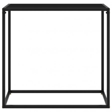 Masă consolă, negru, 80x35x75 cm, sticlă securizată