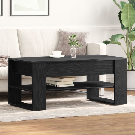 Masă de cafea Negru Stejar 102x55x45 cm Lemn prelucrat