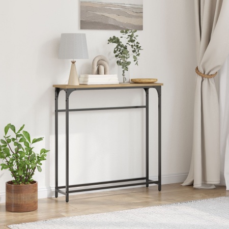 Masă de console Artisan Oak 75x19,5x75 cm din lemn și oțel