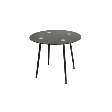 Masa Living MB-87, blat sticla, 90 cm, Negru