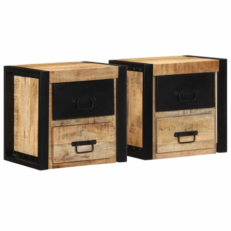 Noptiere 2 buc 40x35x40 cm lemn masiv de mango