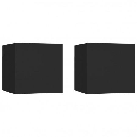 Noptiere, 2 buc., negru, 30,5x30x30 cm, PAL