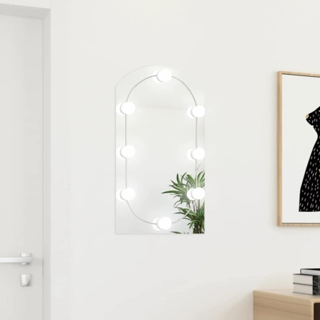 Oglindă cu lumini LED, arcadă, 70x40 cm, sticlă