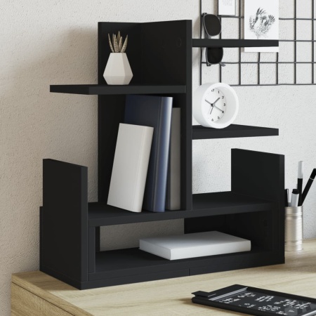 Organizator de birou, negru, 49x20x52,5 cm, lemn prelucrat