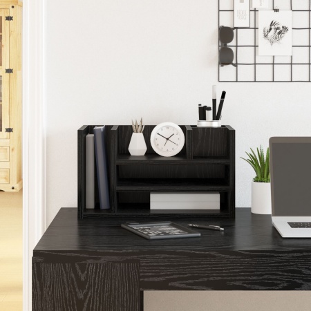 Organizer birou din stejar negru 44.5x24x25 cm Lemn îmbunătățit