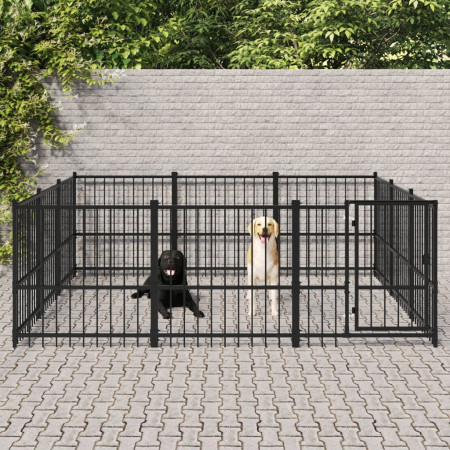 Padoc pentru câini de exterior, 8,47 m², oțel
