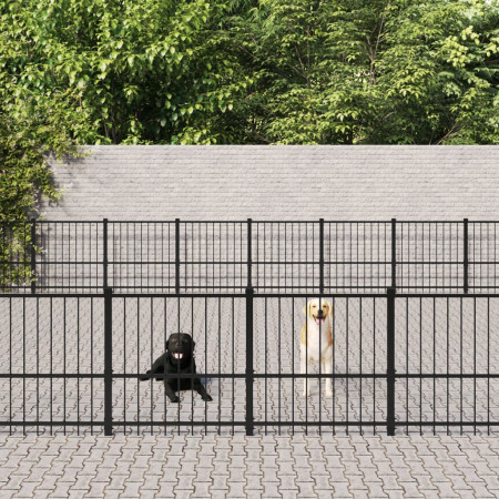Padoc pentru câini de exterior, 84,68 m², oțel