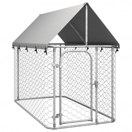 Padoc pentru câini de exterior, cu acoperiș, 200x100x150 cm - Img 1
