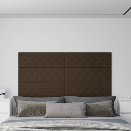 Panouri de perete 12 buc. maro 90x30 cm piele ecologică 3,24 m² - Img 1