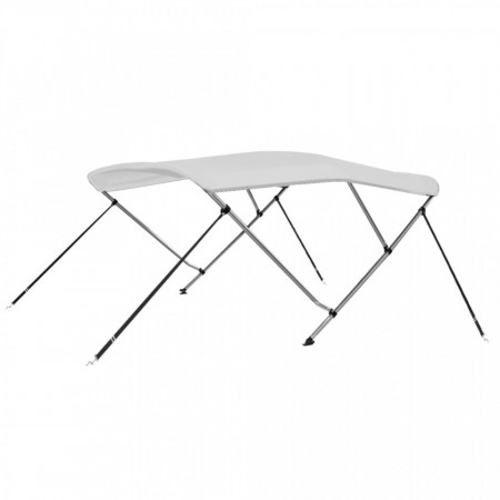 Parasolar barcă Bimini cu 3 arcuri, alb, 183x180x137 cm - Img 1