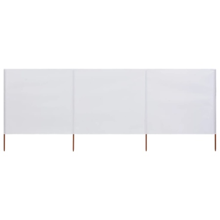Paravan anti-vânt cu 3 panouri, nisipiu, 400 x 160 cm, textil