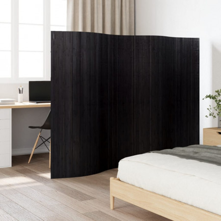 Paravan de cameră, negru, 165x250 cm, bambus