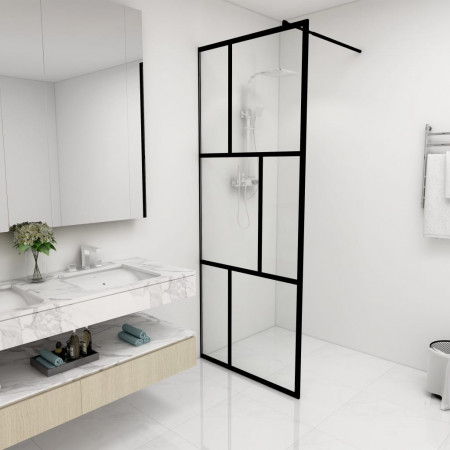 Paravan de duș walk-in, negru, 80x195 cm, sticlă securizată - Img 1