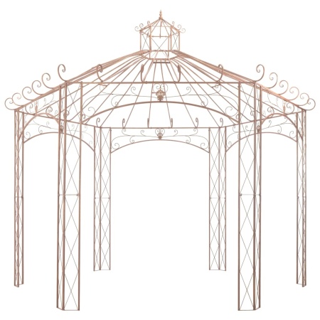 Pavilion de grădină, maro antichizat, 4 m, fier