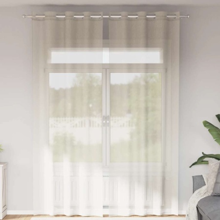 Perdele Voile cu Oelii 2 buc Crem 140x260 cm