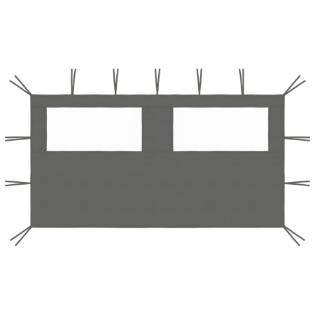 Perete lateral foișor cu ferestre, 4x2 m, antracit