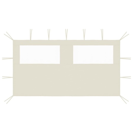 Perete lateral foișor cu ferestre, crem, 4x2 m