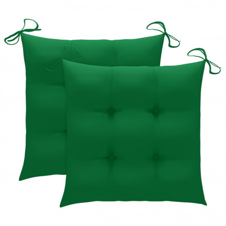 Perne de scaun, 2 buc., verde, 40 x 40 x 7 cm, textil