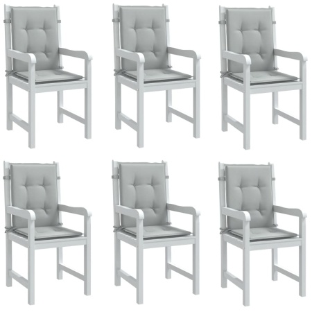 Perne scaun cu spătar scund 6 buc. melanj gri 100x50x4cm textil