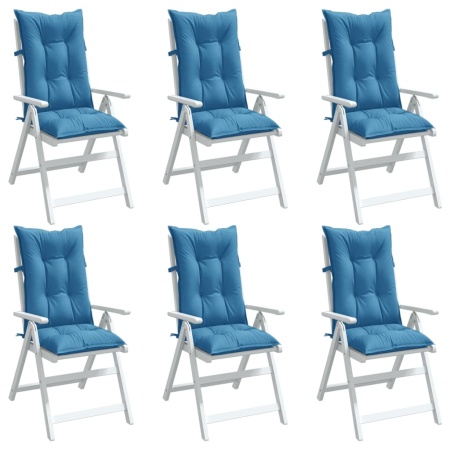 Perne scaun spătar înalt 6buc melanj albastru 120x50x7cm textil