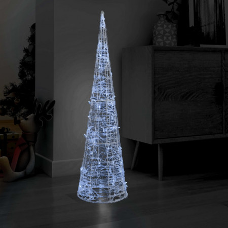 Piramidă decorativă acrilică con lumină LED alb rece 120 cm