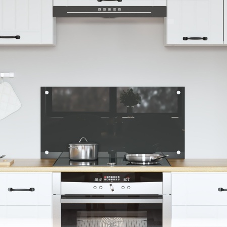 Plăci backsplash bucătărie gri închis 80x40x0,6 cm, din sticlă securizată