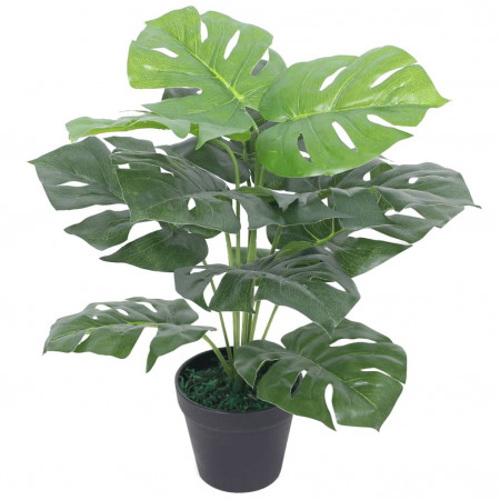 Plantă artificială Monstera cu ghiveci, 45 cm, verde - Img 1