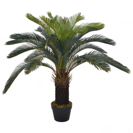 Plantă artificială palmier cycas cu ghiveci, verde, 90 cm