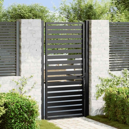 Poarta de gradina incuiata neagra 100x180 cm aluminiu