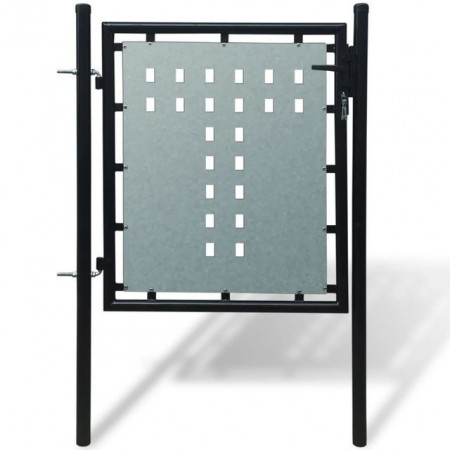 Poartă pentru gard simplă, negru, 100 x 125 cm - Img 1